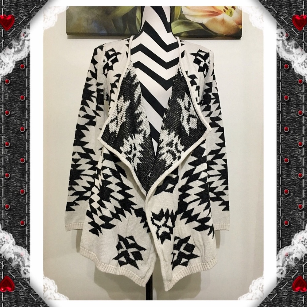 INC Open Front Embroidered Sequins Cardigan